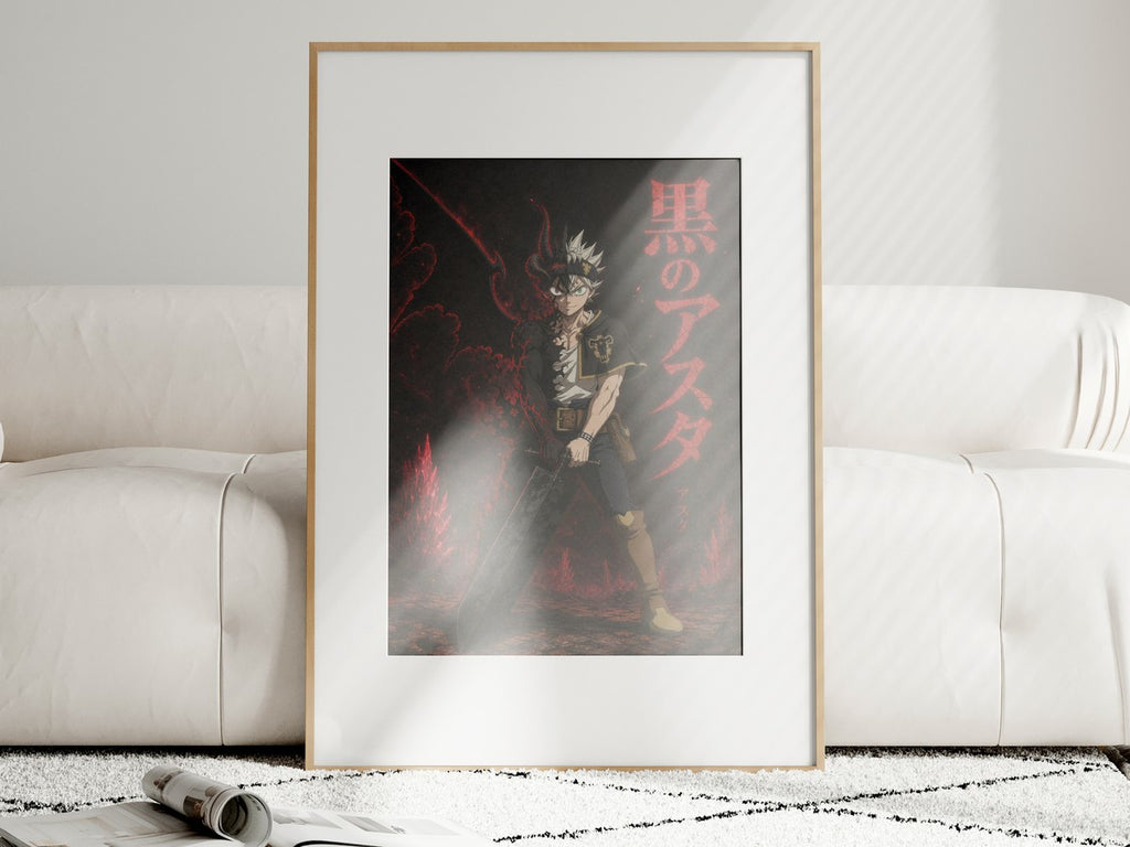 Unframed poster on wall