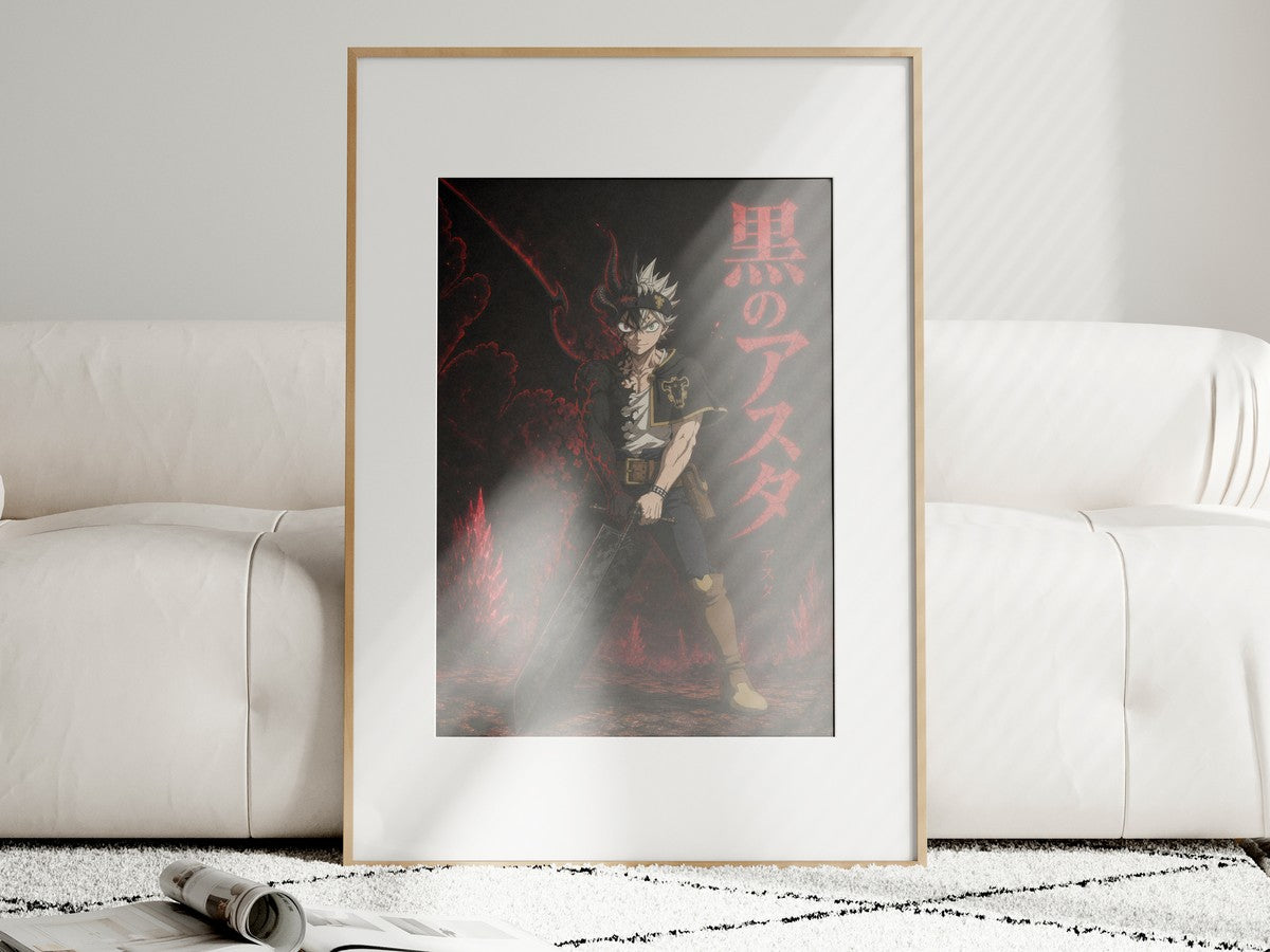 Unframed poster on wall