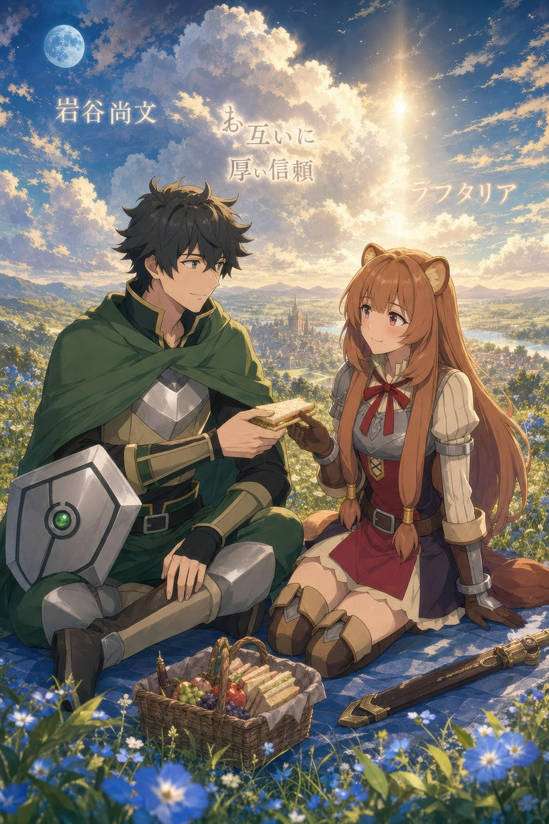 The Rising of the Shield Hero Romance Plus Blue Moon Picnic Anime Poster