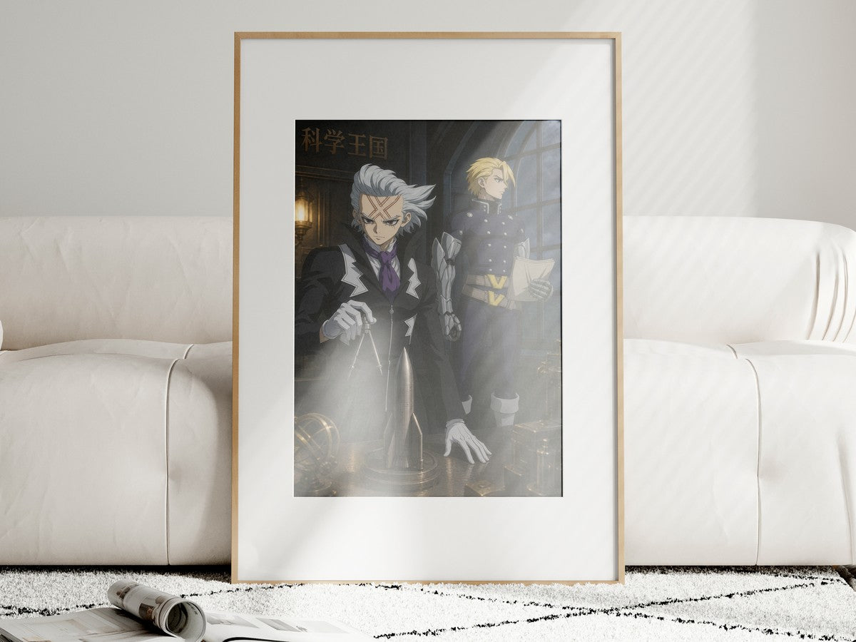 Unframed poster on wall