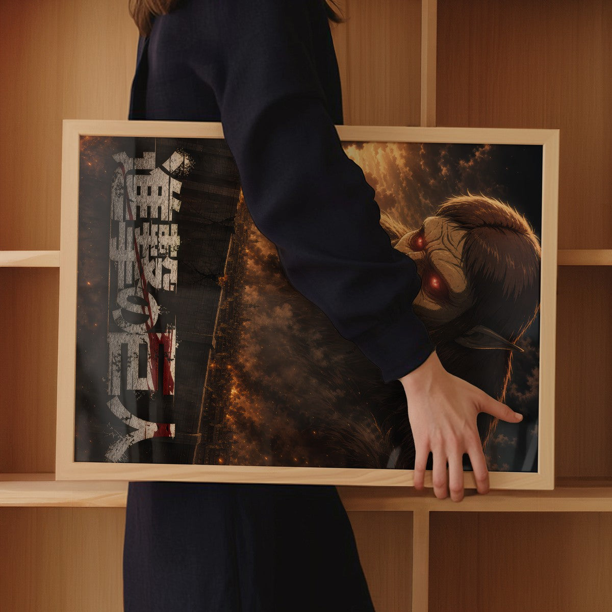 Poster in bedroom setting