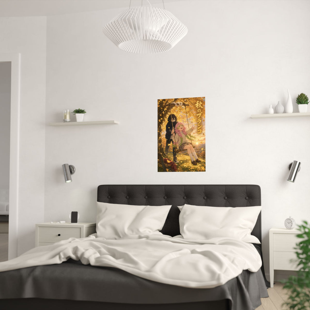 Demon Slayer Obanai Mitsuri Dreamy Autumn Swing Anime Poster