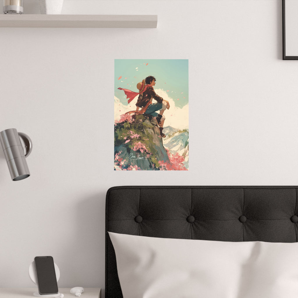 One Piece Luffy Cliff Anime Poster