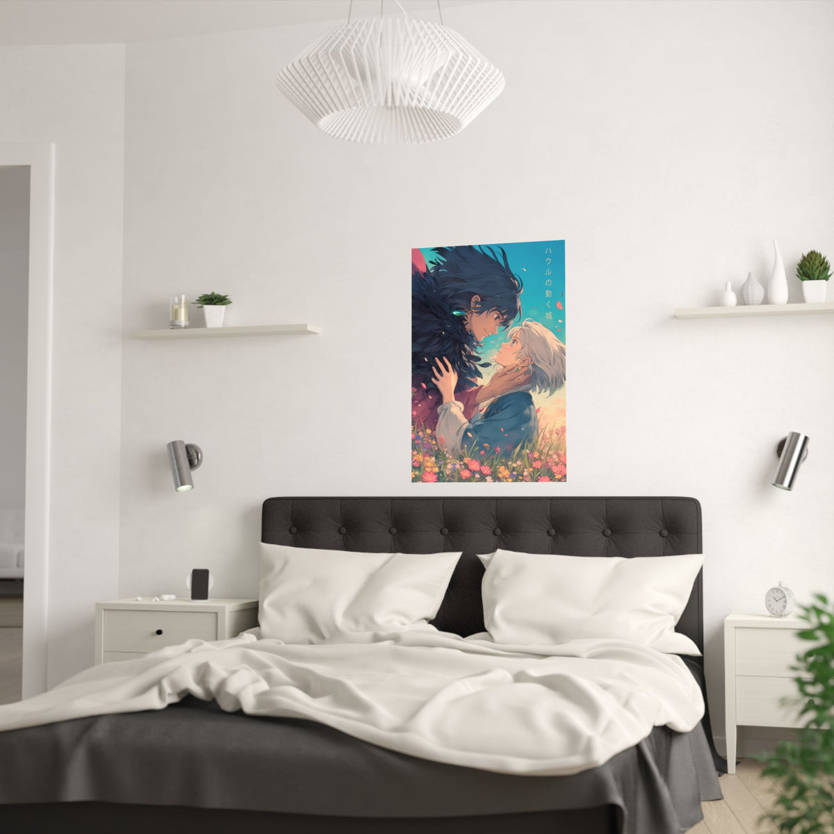 Howls Moving Castle Howl Holding Sophie Anime Poster