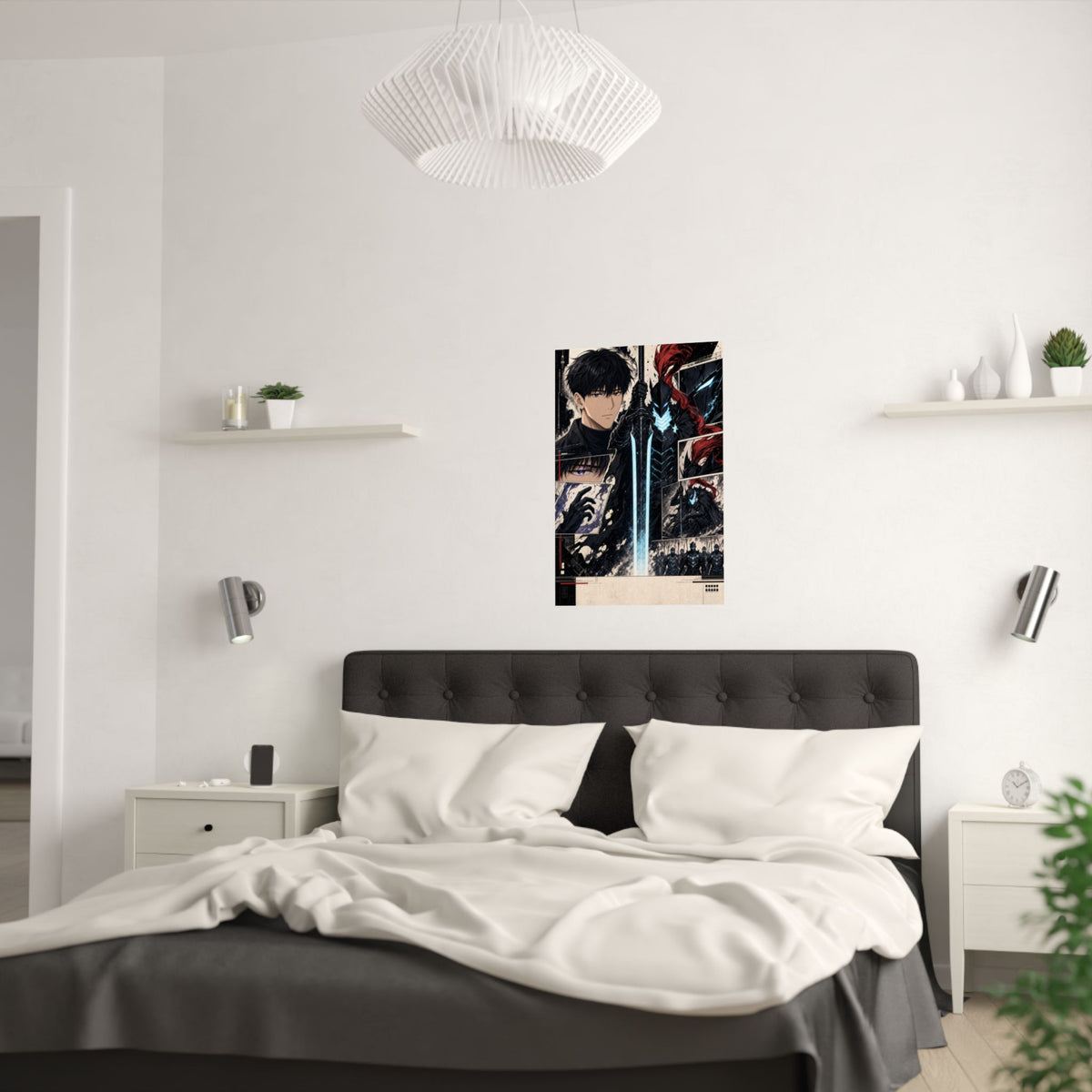 Solo Leveling Sl59 Jinwoo Igris Manga Editorial Collage Anime Poster