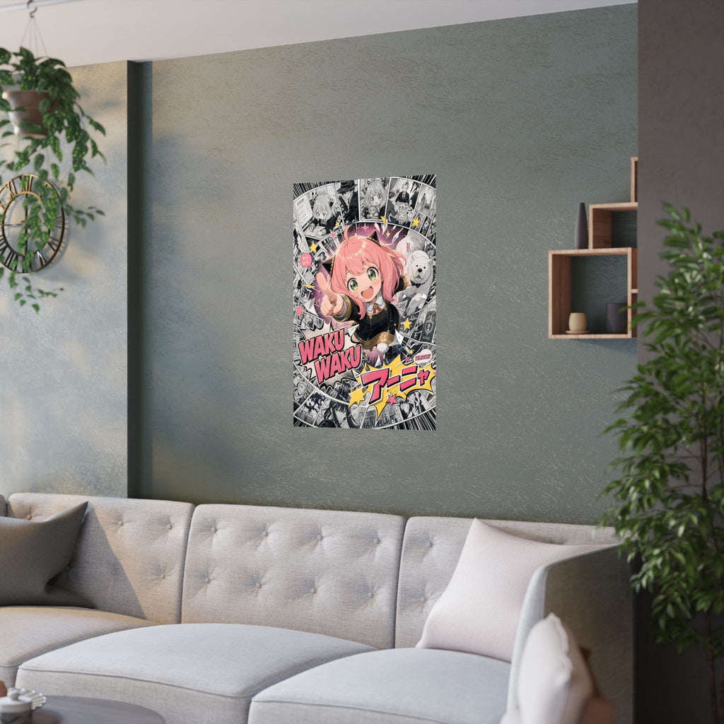 Anya Waku Waku Manga Collage Spy x Family Anime Poster