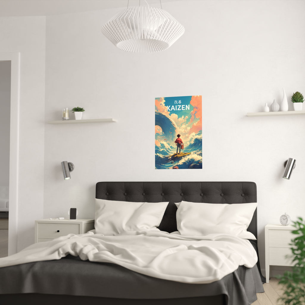 Water Mizu - Boy Ocean Waves Anime Poster