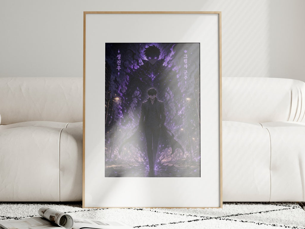 Solo Leveling Sl03 Jinwoo Shadow Monarch Cinematic Manhwa Anime Poster