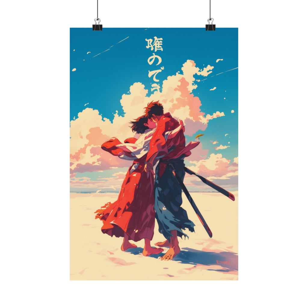 Love - Couple on the Beach Anime Poster