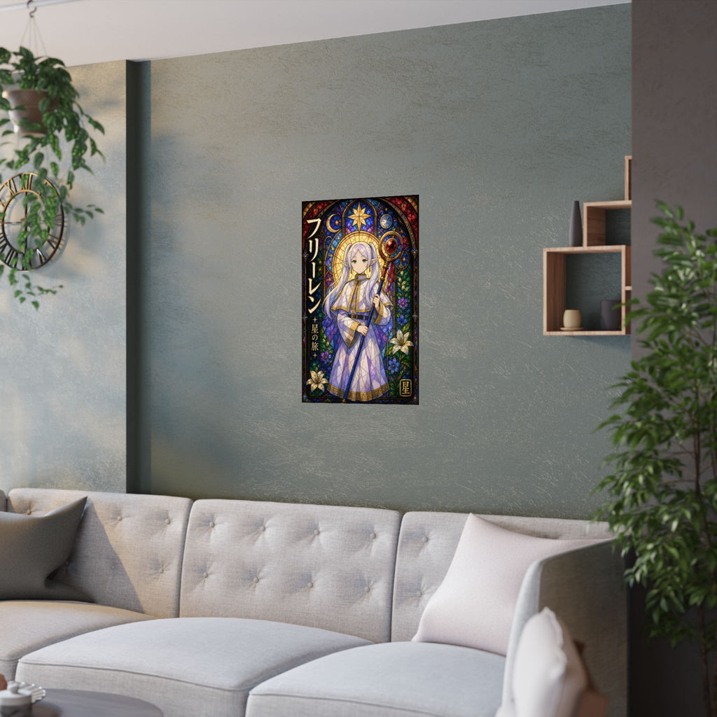 Frieren Fr14 Stained Glass Anime Poster