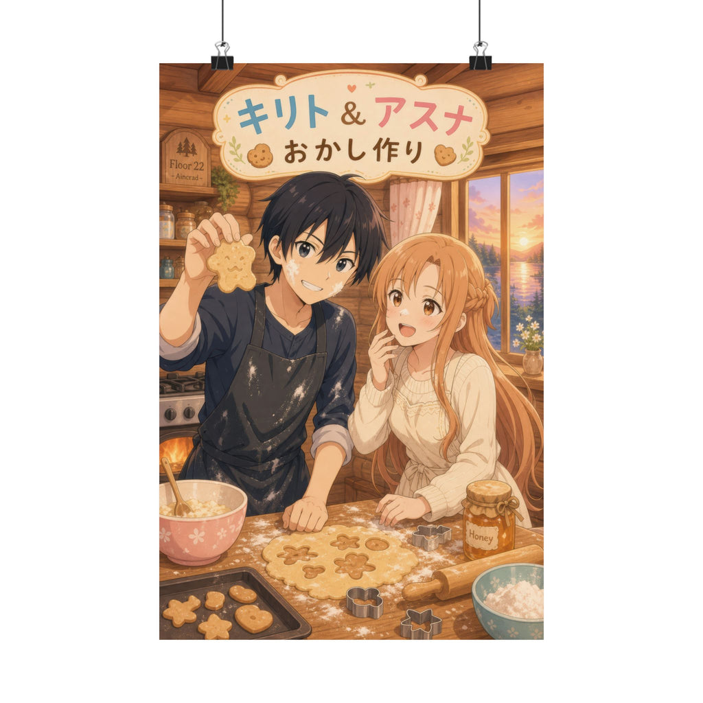Sword Art Online Sao15 Cute Baking Together Kawaii Anime Poster