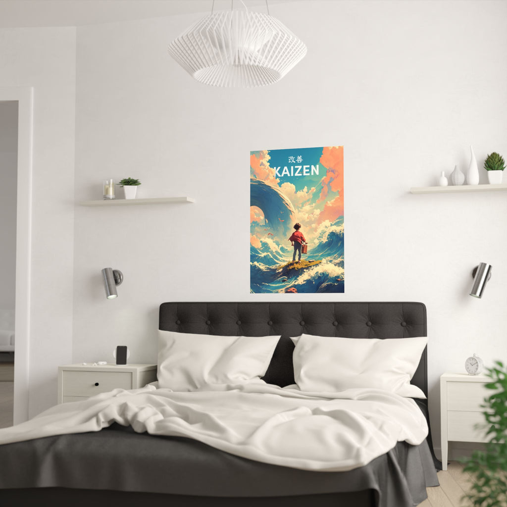 Water Mizu - Boy Ocean Waves Anime Poster