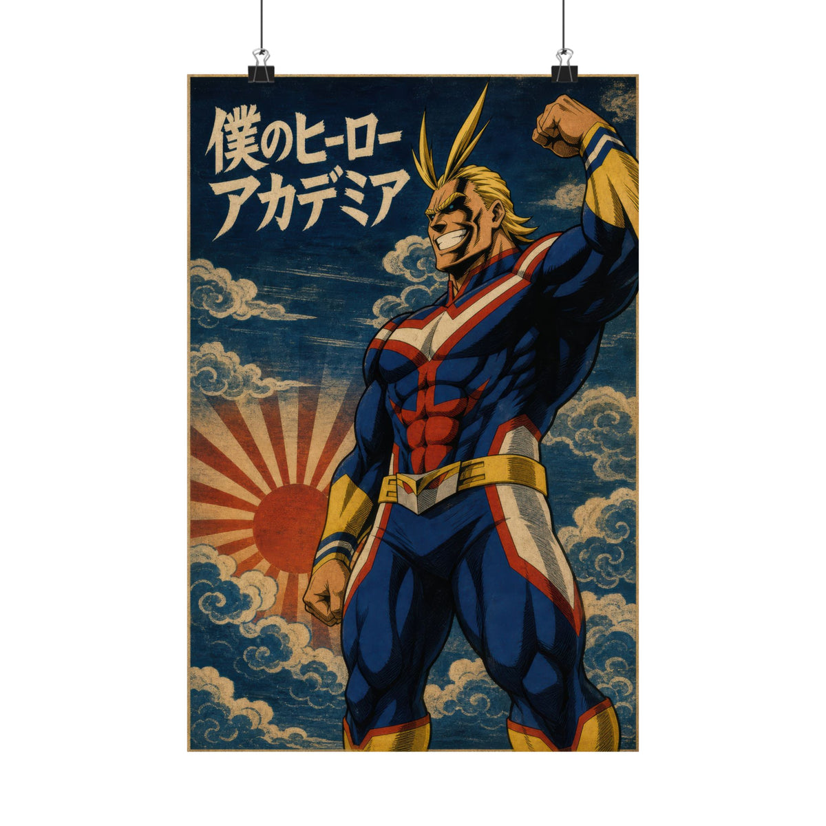 My Hero Academia G7 Allmight Ukiyoe Anime Poster