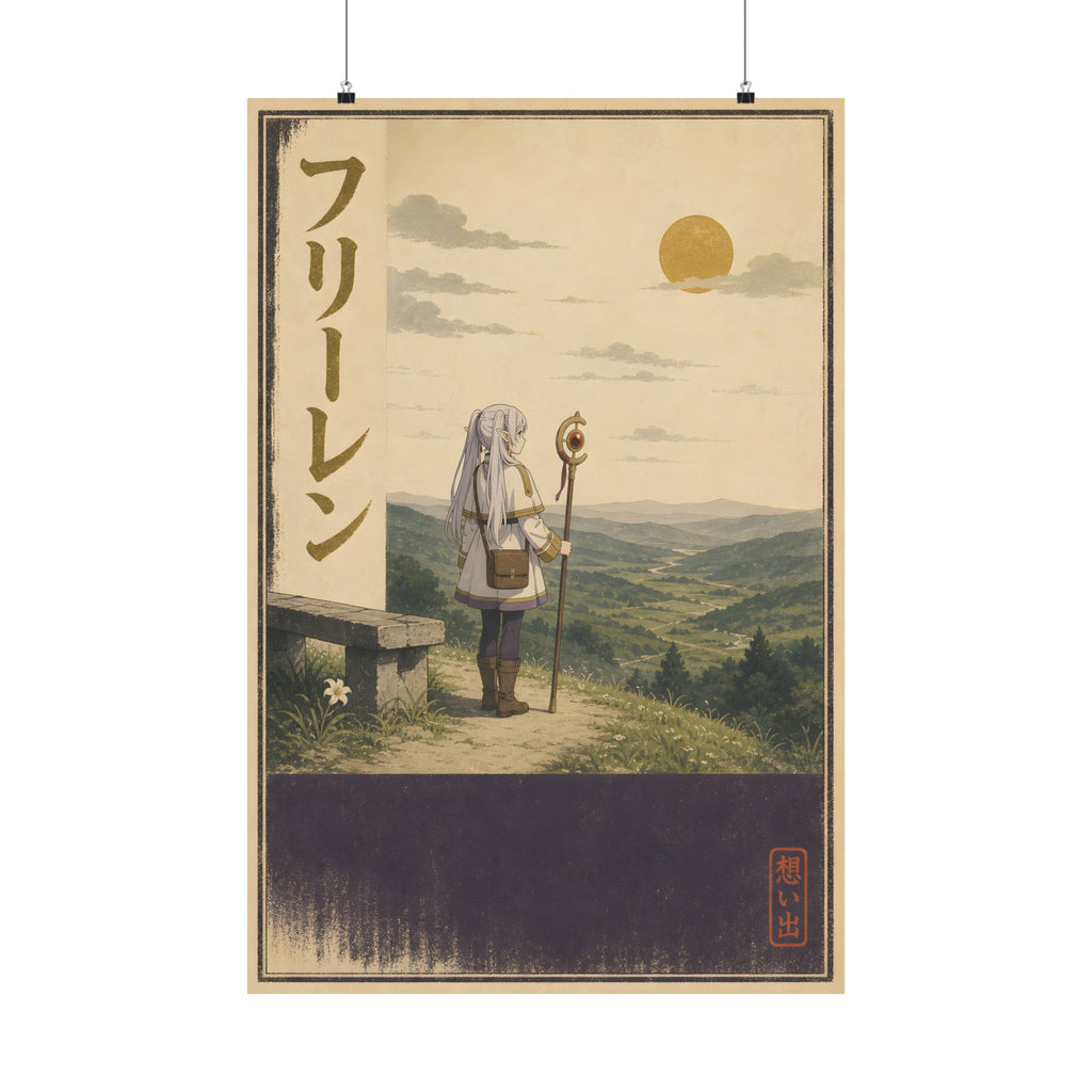 Frieren Fr07 Memory Valley Vintage Minimal Anime Poster