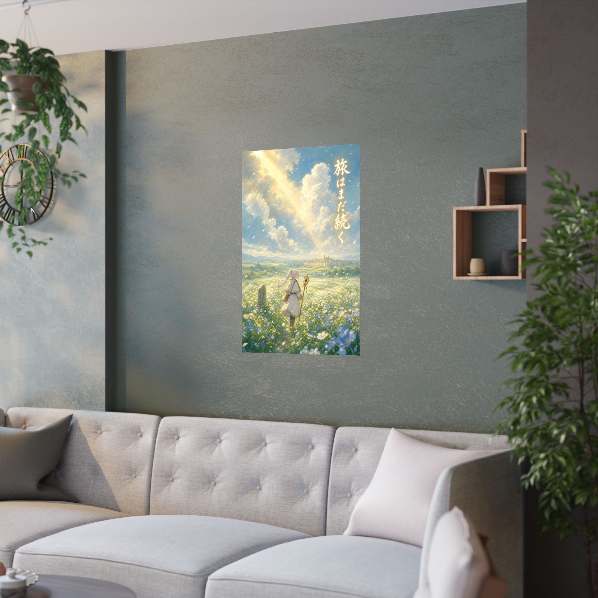 Frieren Fr01 Flower Field Anime Poster