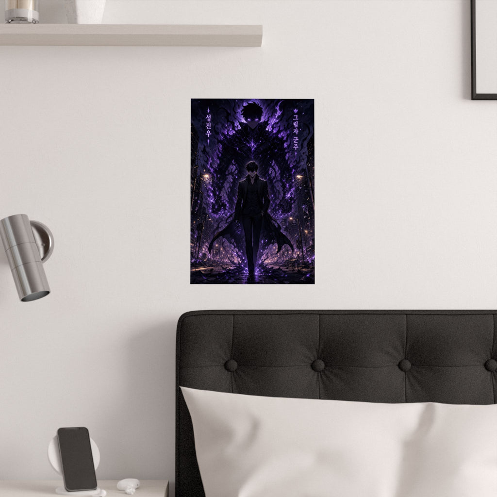 Solo Leveling Sl03 Jinwoo Shadow Monarch Cinematic Manhwa Anime Poster