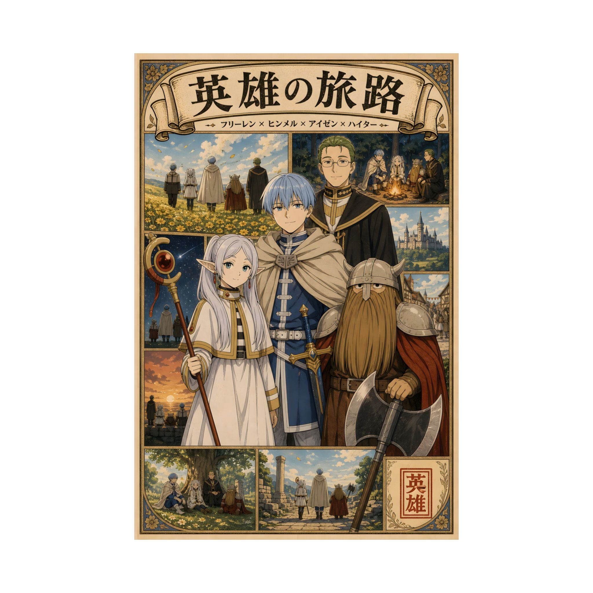 Frieren Cg02 Hero Party Anime Poster