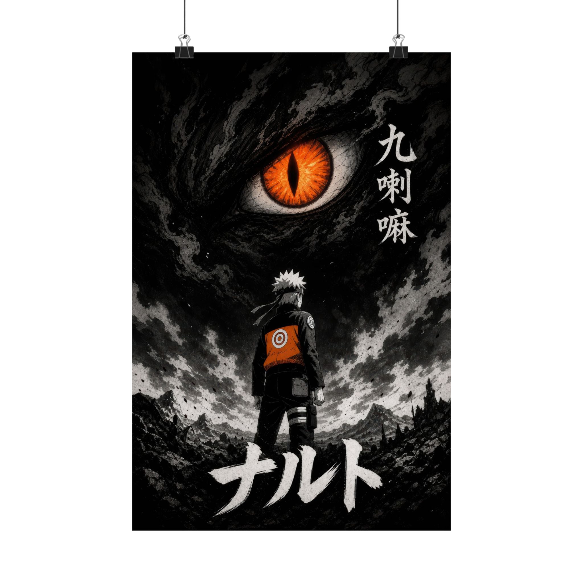 Naruto Nrw01 Naruto Kurama Bw Minimal Winner Format Anime Poster