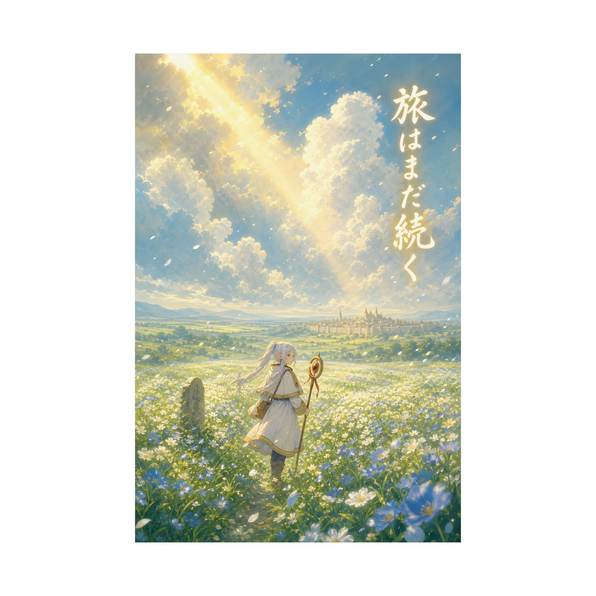 Frieren Fr01 Flower Field Anime Poster