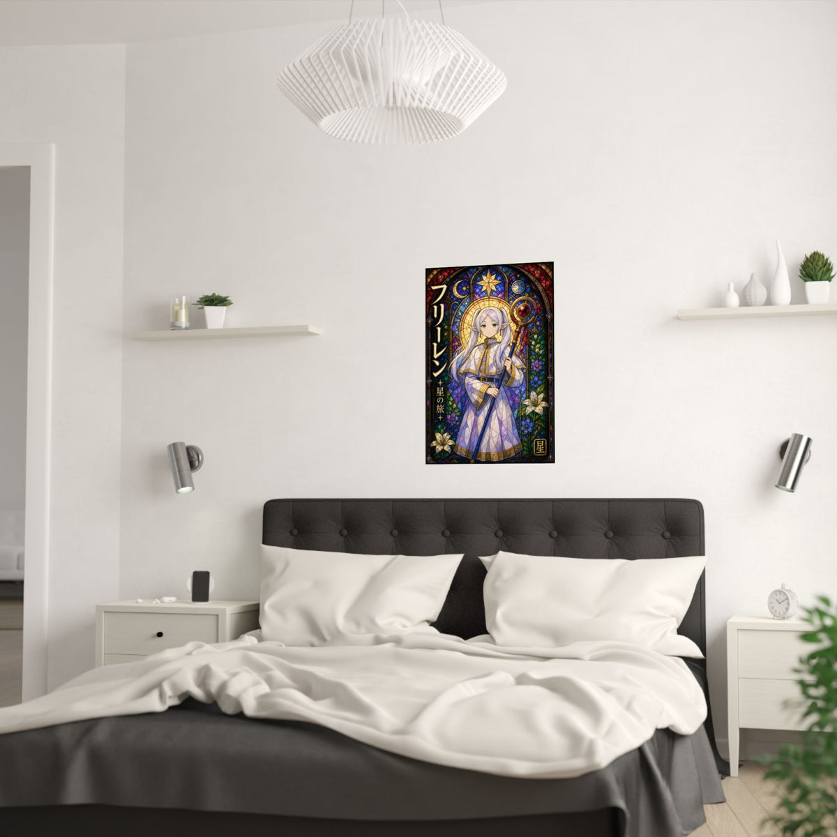 Frieren Fr14 Stained Glass Anime Poster