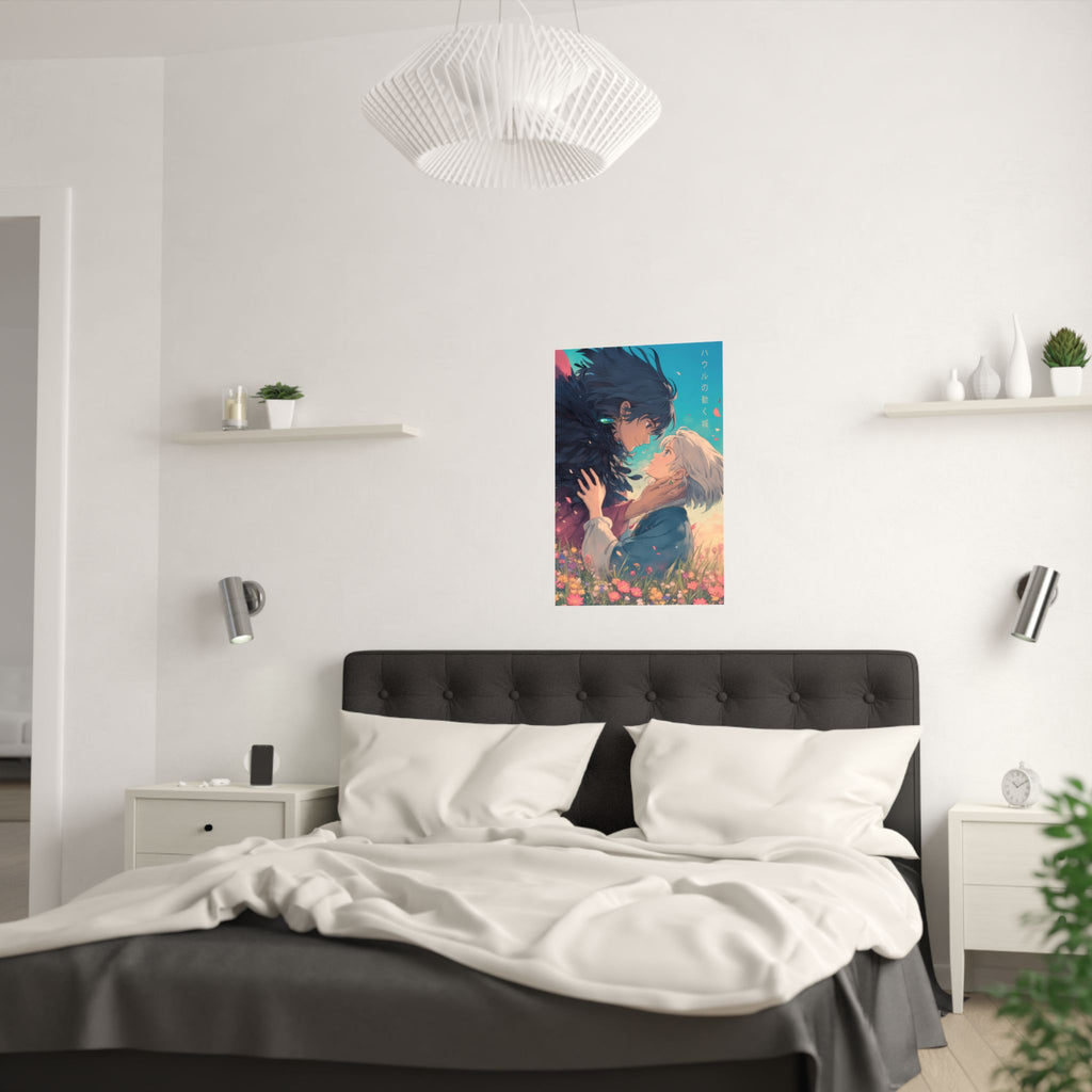Howls Moving Castle Howl Holding Sophie Anime Poster