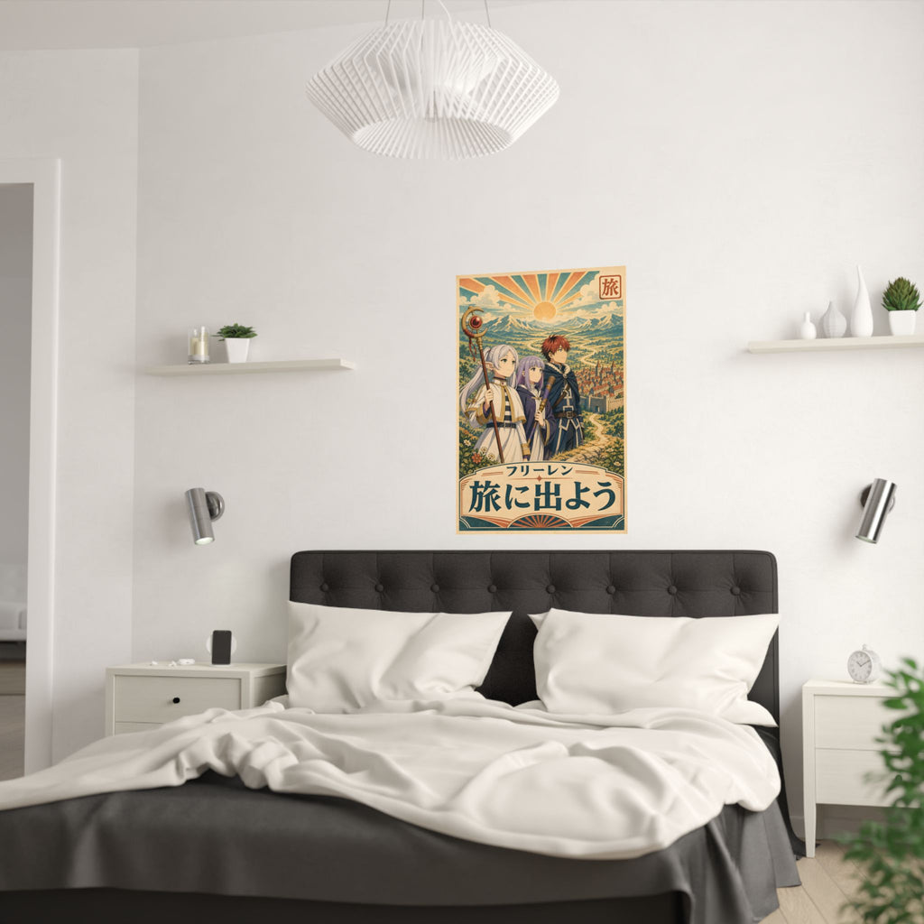 Frieren Fr16 Retro Travel Anime Poster