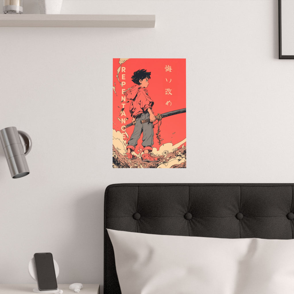 Power - Red Kid Akira Style Anime Poster