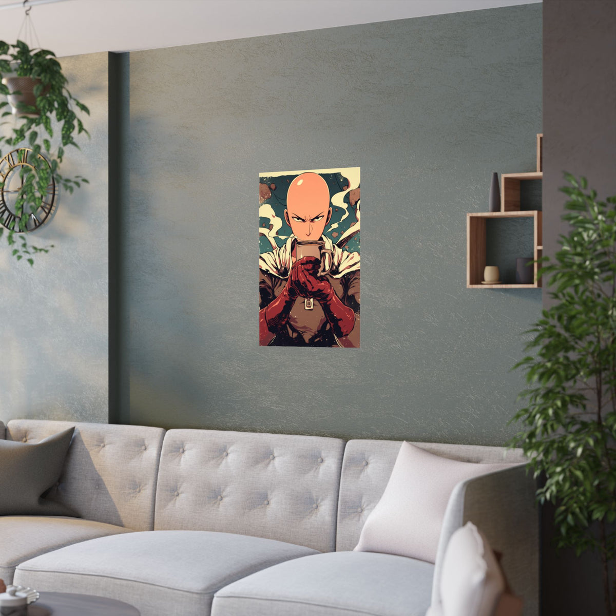 One Punch man Coffee Anime Poster