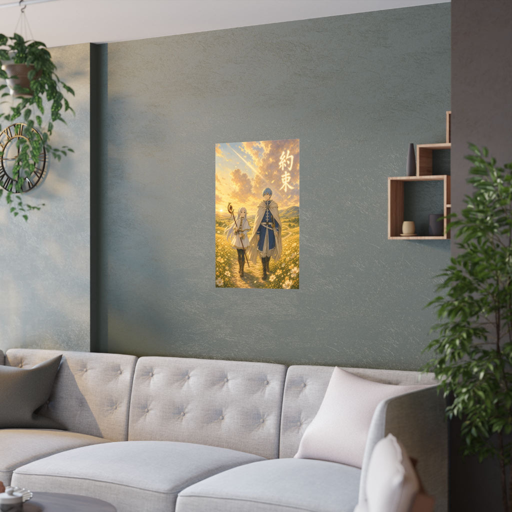 Frieren Fr17 Himmel Golden Field Anime Poster