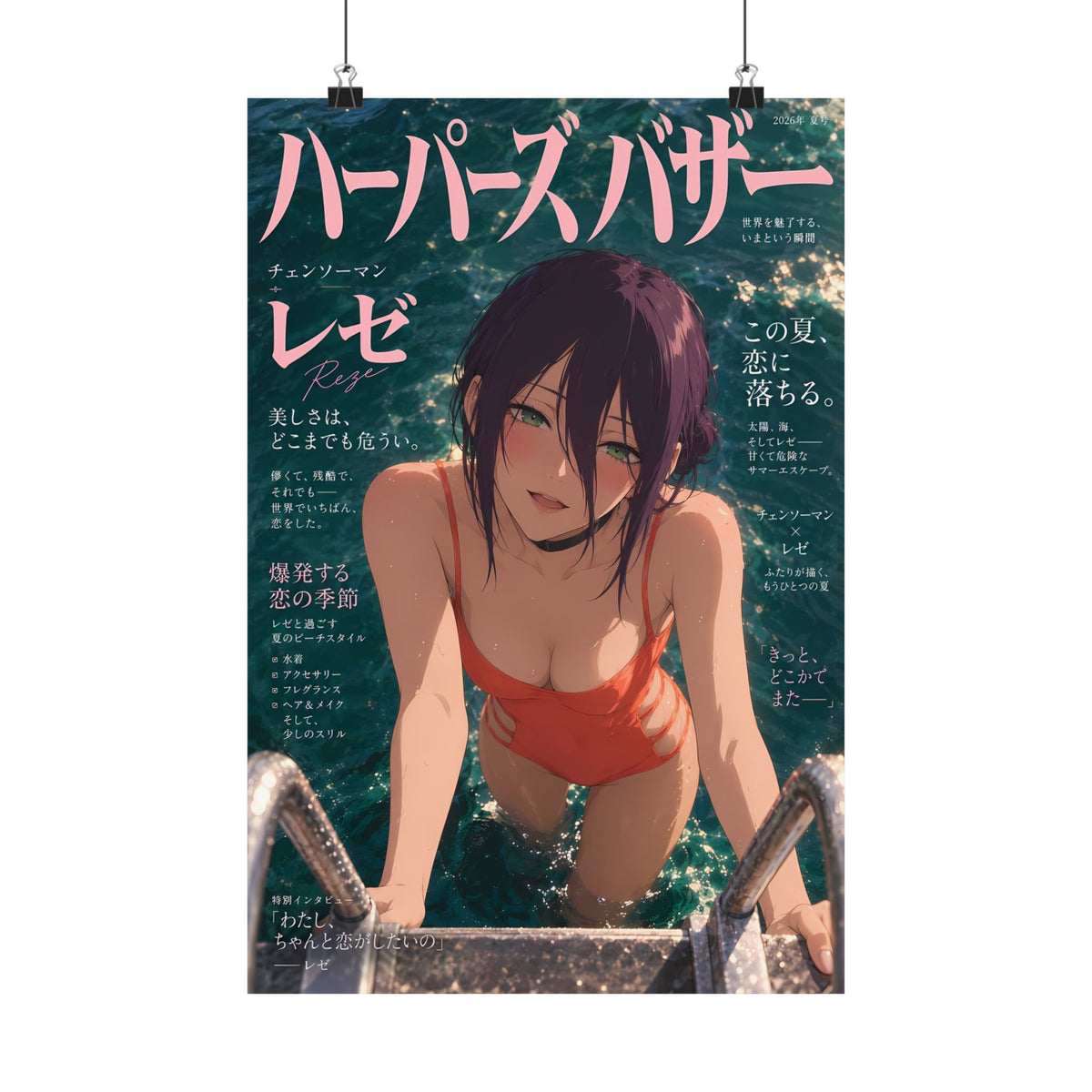 Reze Chainsaw Man Anime Poster Bazaar Swim Fashion Cover