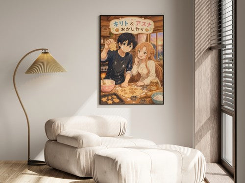 Sword Art Online Sao15 Cute Baking Together Kawaii Anime Poster