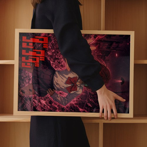Poster in bedroom setting