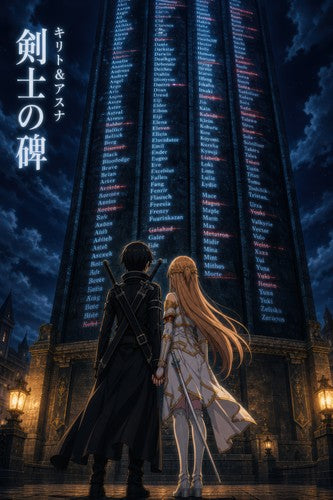 Sword Art Online Sao08 Monument Of Swordsmen Dark Fantasy Key Visual Anime Poste
