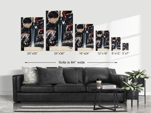Solo Leveling Sl59 Jinwoo Igris Manga Editorial Collage Anime Poster