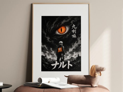 Naruto Nrw01 Naruto Kurama Bw Minimal Winner Format Anime Poster
