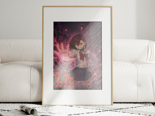 Unframed poster on wall