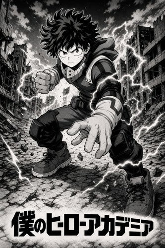 My Hero Academia G5 Deku Bw Manga Anime Poster