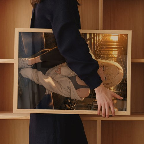 Anime Haein Hoodie Slip Bench Golden Hour Warm Backlight Anime Poster