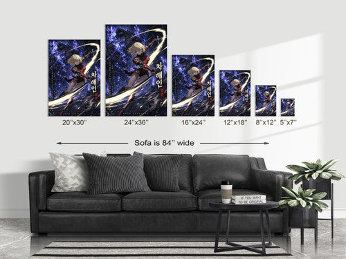 Solo Leveling Sl05 Haein Red Armor Raid Combat Cinematic Manhwa Anime Poster