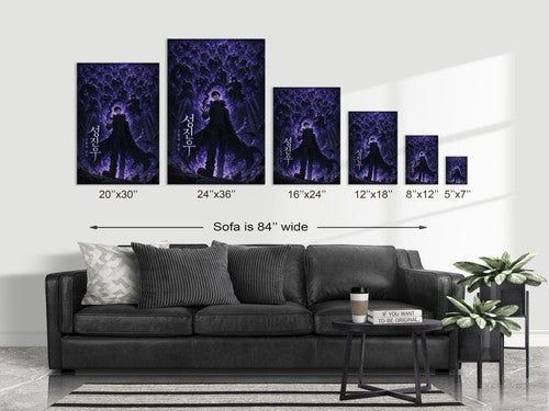 Solo Leveling Sl01 Jinwoo Shadow Army Cinematic Manhwa Anime Poster