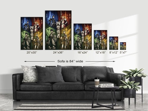 The Rising of the Shield Hero Four Cardinal Heroes Weapon Quadrants Anime Poster
