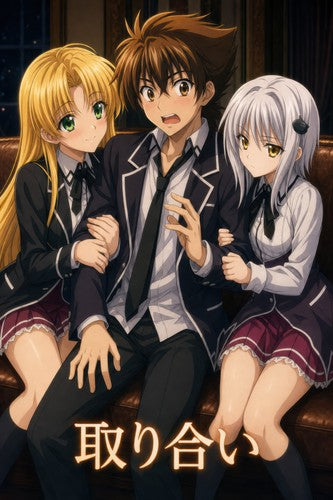 High School DxD P08 Issei Asia Koneko Affection Anime Poster