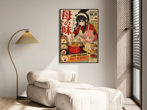 Spy x Family Yor Anya Cooking Lesson Domestic Comedy Pop Art Anime Poster