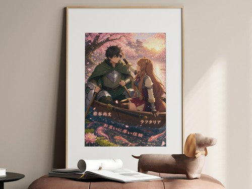 The Rising of the Shield Hero Romance Plus Cherry Blossom Boat Anime Poster