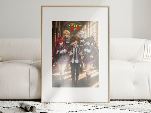 High School DxD P17 Issei Hallway Harem Anime Poster
