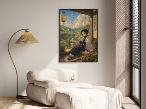 Demon Slayer Mp04 Shinobu Tea Miyazaki Butterfly Porch Anime Poster