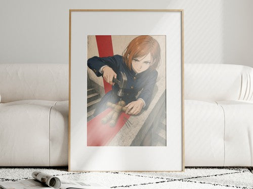 Jujutsu Kaisen Nobara Resonance Concrete Action Editorial Anime Poster