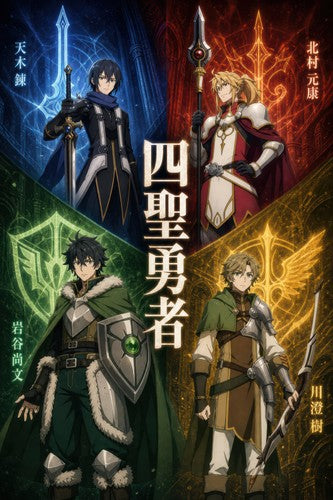 The Rising of the Shield Hero Four Cardinal Heroes Weapon Quadrants Anime Poster