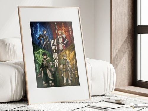 The Rising of the Shield Hero Four Cardinal Heroes Weapon Quadrants Anime Poster