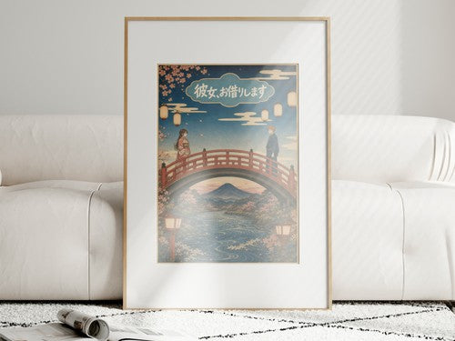Rent a Girlfriend G10 Ukiyoe Bridge Anime Poster